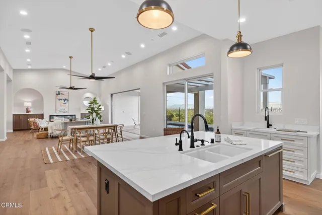 a spacious bedroom with a bed and a closet