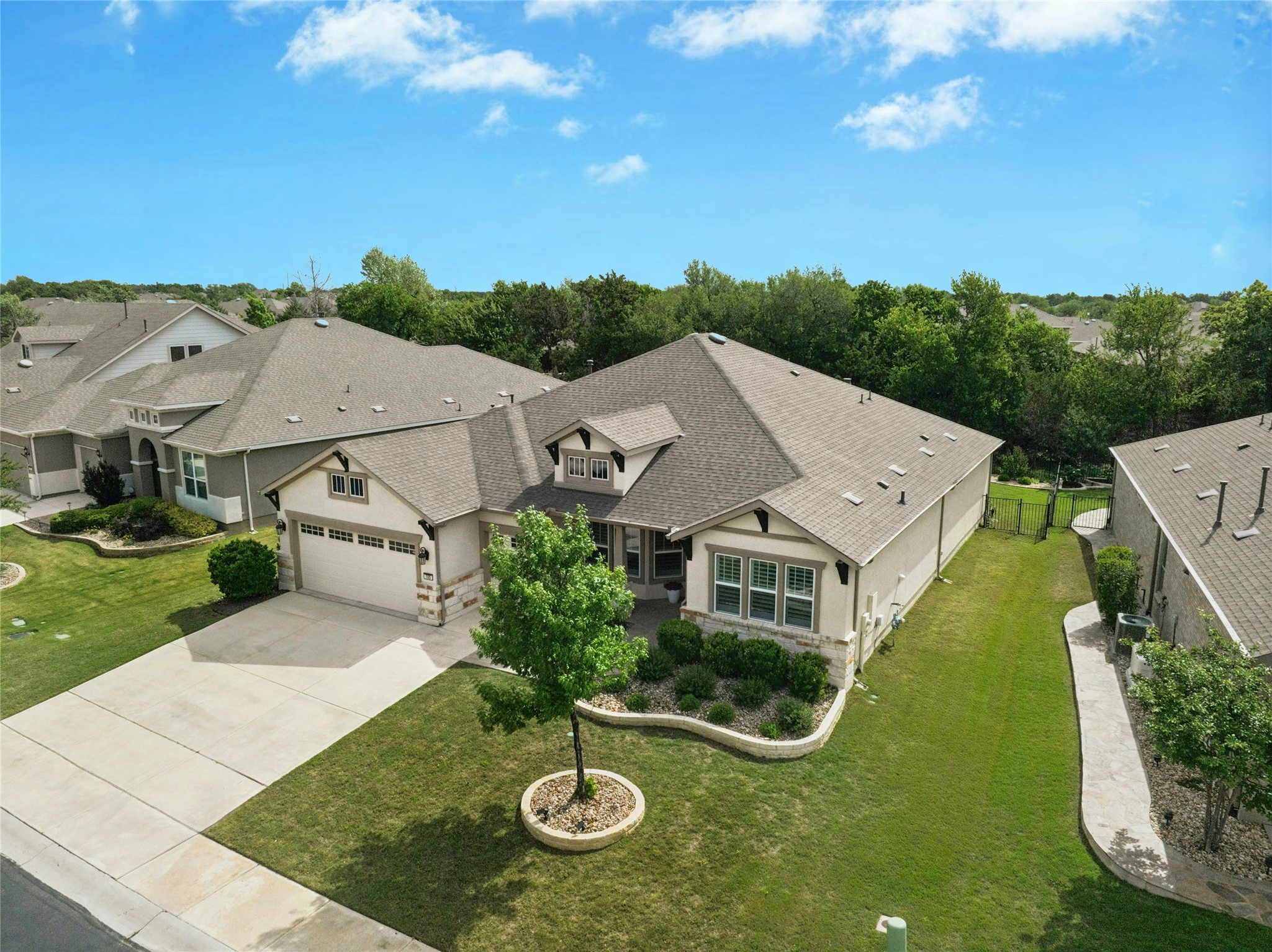 105 Marfa Cove Georgetown, TX 78633 - Photo 32 of 36 an aerial view of a house with swimming pool garden and patio