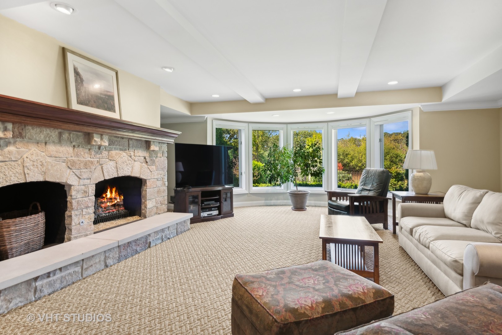 5 Porter School Road Barrington, IL 60010 - Photo 51 of 79 a living room with furniture and a fireplace