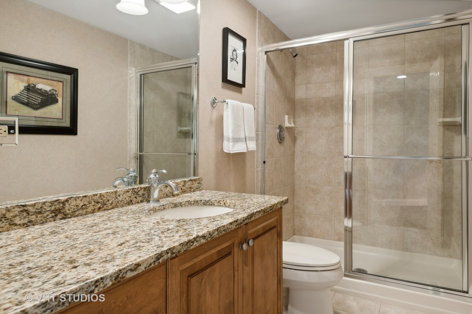 5 Porter School Road Barrington, IL 60010 - Photo 56 of 79 a bathroom with a granite countertop sink toilet and shower
