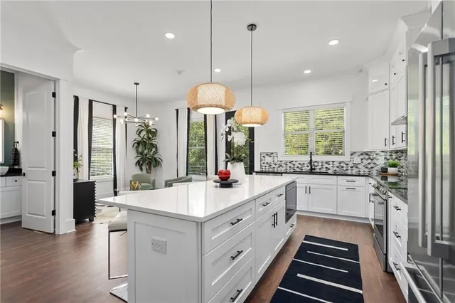 a view of a balcony with furniture