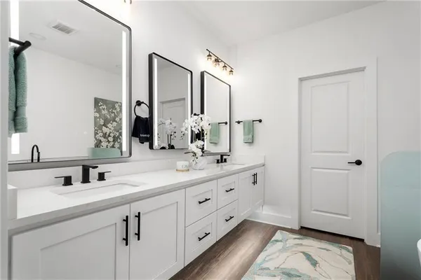 a workspace with furniture and window