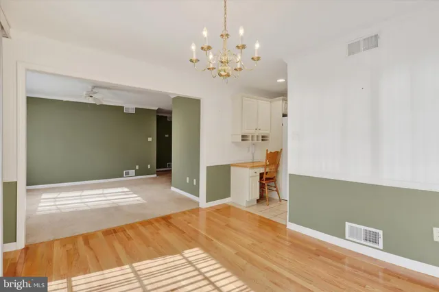 a view of a livingroom with a chandelier
