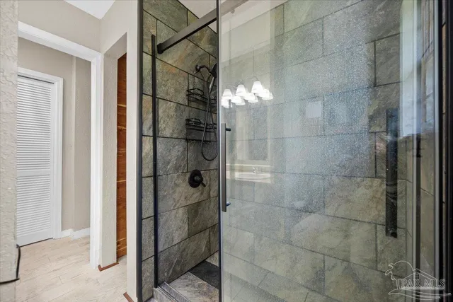 a bathroom with a shower