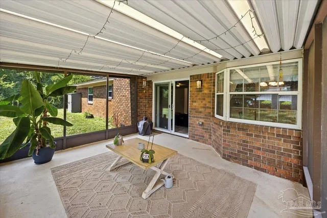 a house view with a seating space