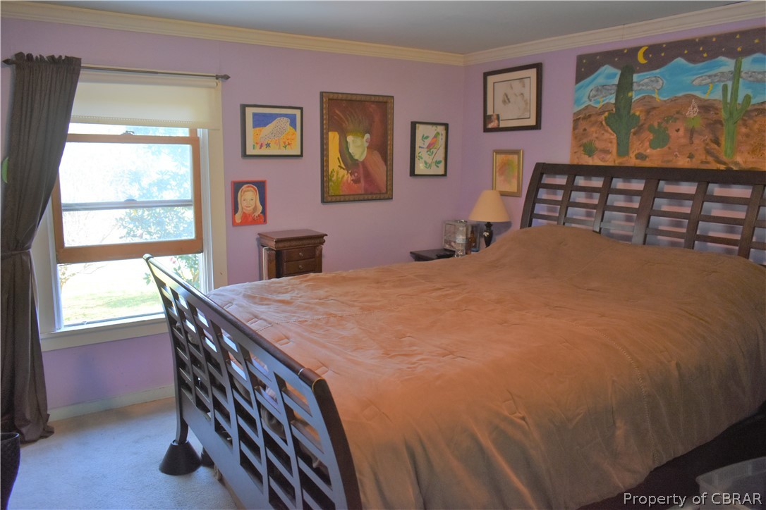 186 Aarons Bch Road Diggs, VA 23045 - Photo 25 of 40 Primary bedroom at rear of house overlooking fields and paddocks.
