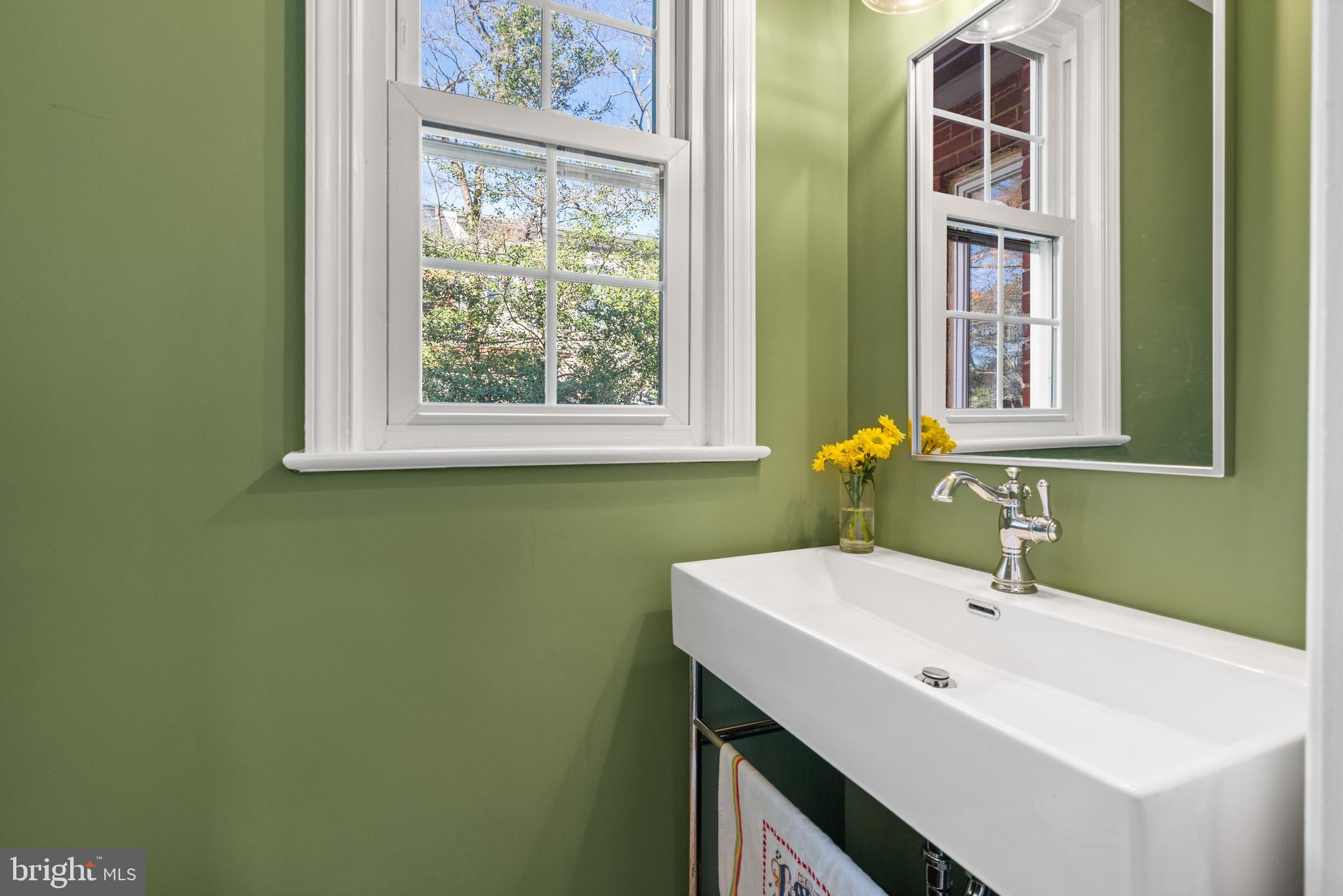 5009 Allan Road Bethesda, MD 20816 - Photo 23 of 65 a bathroom with a sink and a mirror