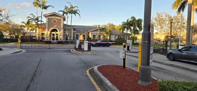 a front view of a building with street view