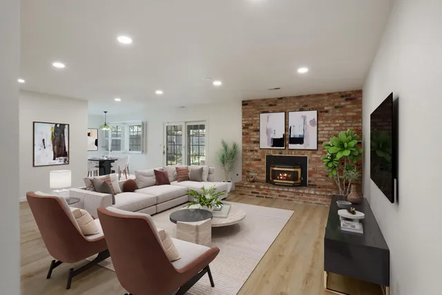 a bedroom with a bed and glass window