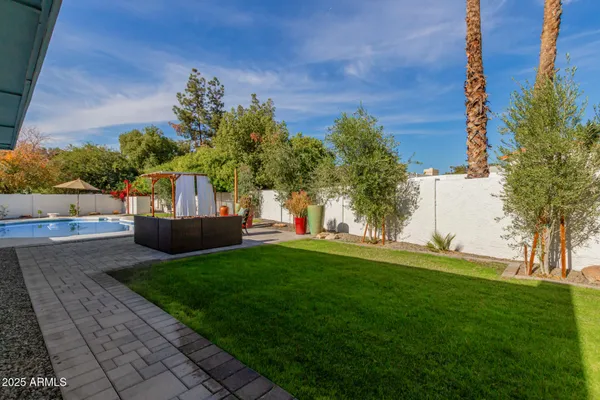a view of an outdoor space and a yard