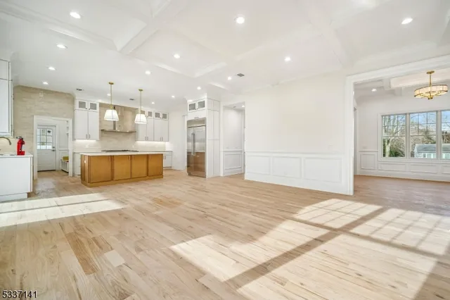 a large white room with a large window