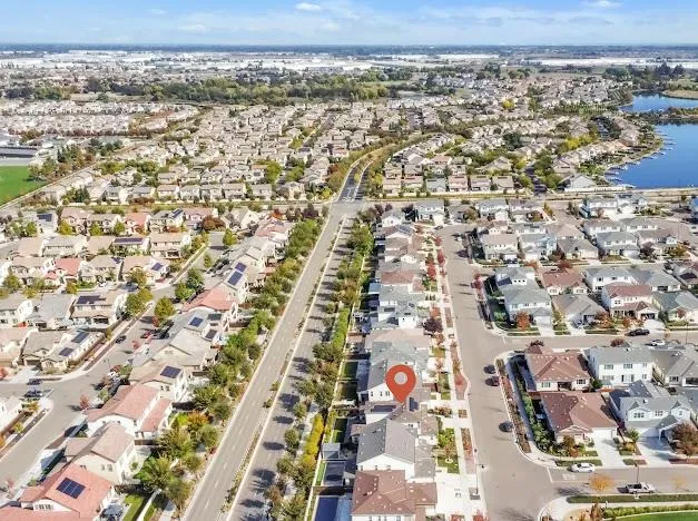 an aerial view of multiple house