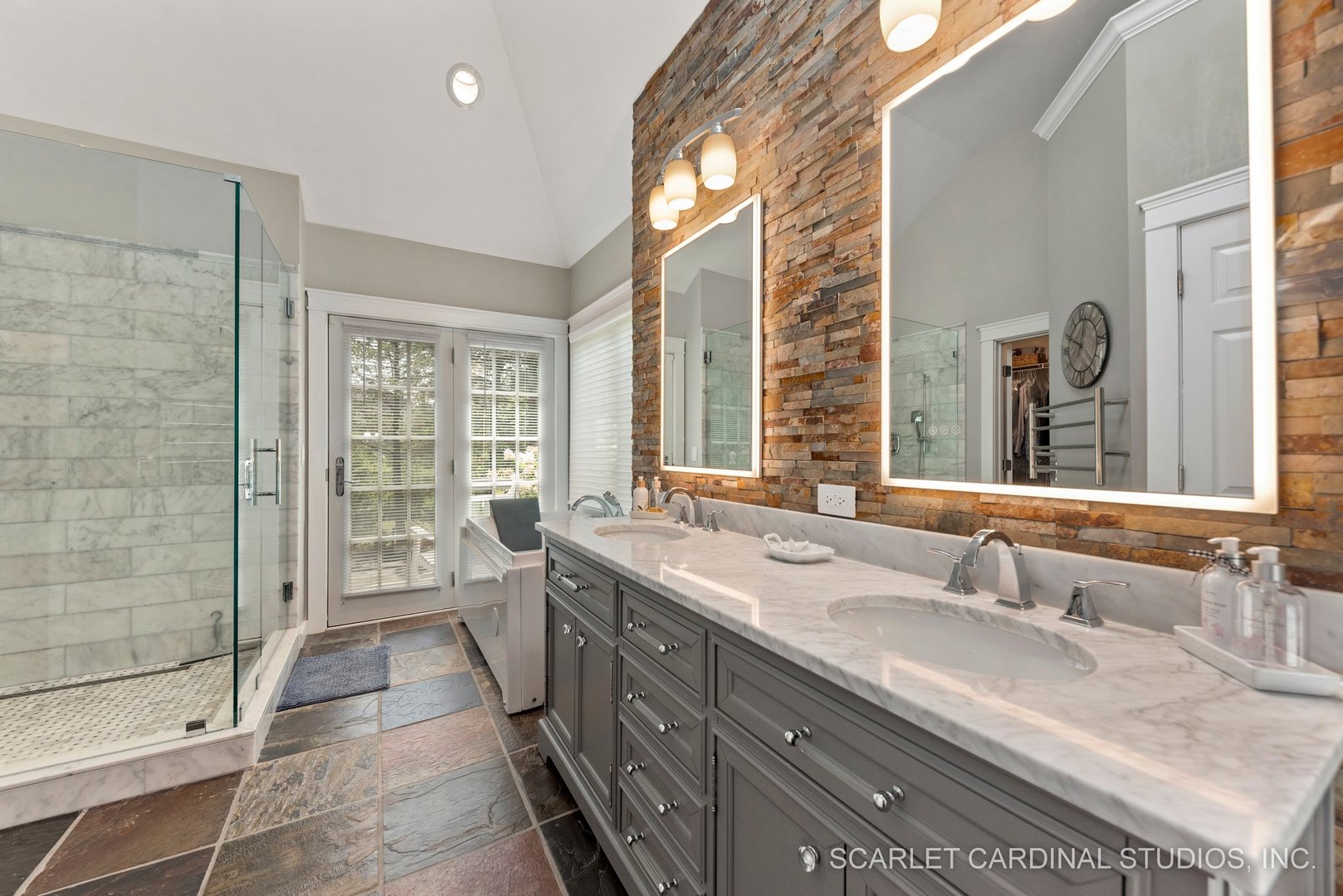 1736 Robert Lane Naperville, IL 60564 - Photo 35 of 82 a bathroom with a granite countertop sink mirror and double