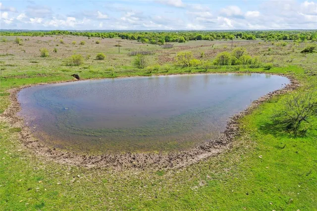 a view of a lake with a building in the background