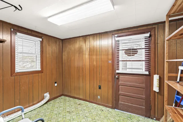 a view of an entryway with a window