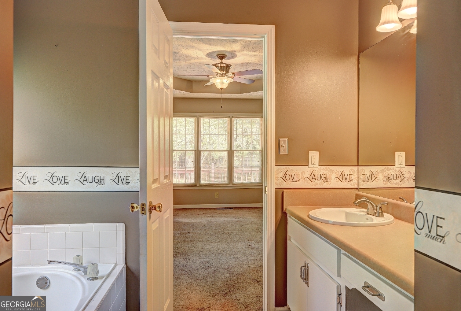 215 Laney Road McDonough, GA 30252 - Photo 18 of 38 a bathroom with a sink a bathtub and a window