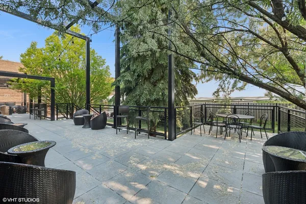 an outdoor view with patio