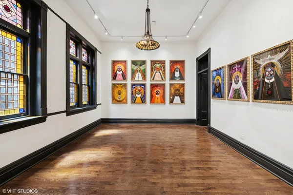 a view of entryway with wooden floor