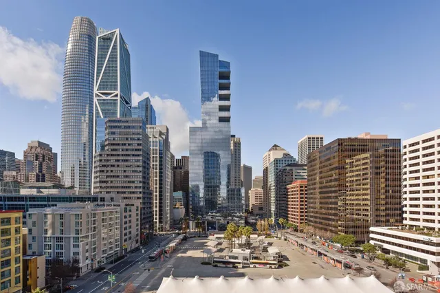 a front view of a building with glass windows