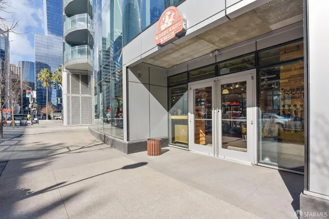 a view of a building entrance