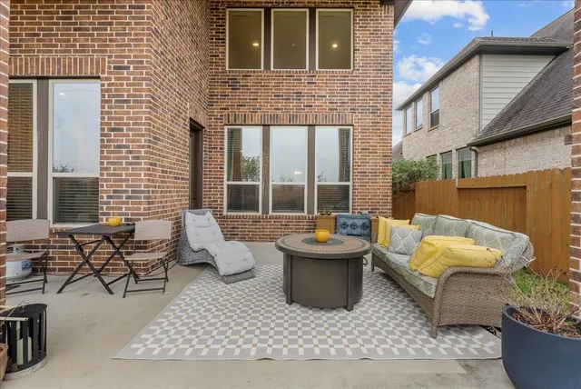 a outdoor view with a sitting space