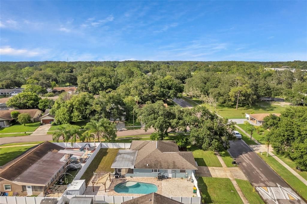 1520 Windmill Pointe Road Palm Harbor, FL 34685 - Photo 58 of 64 an aerial view of residential houses with outdoor space and trees