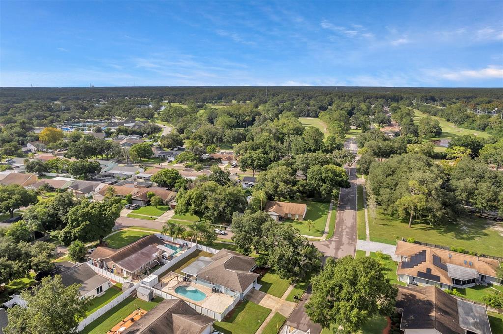 1520 Windmill Pointe Road Palm Harbor, FL 34685 - Photo 61 of 64 an aerial view of residential house with outdoor space and trees