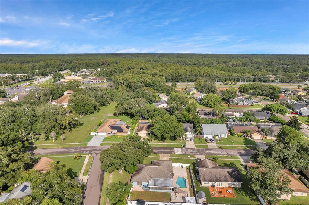 1520 Windmill Pointe Road Palm Harbor, FL 34685 - Photo 63 of 64 an aerial view of residential houses with outdoor space and trees
