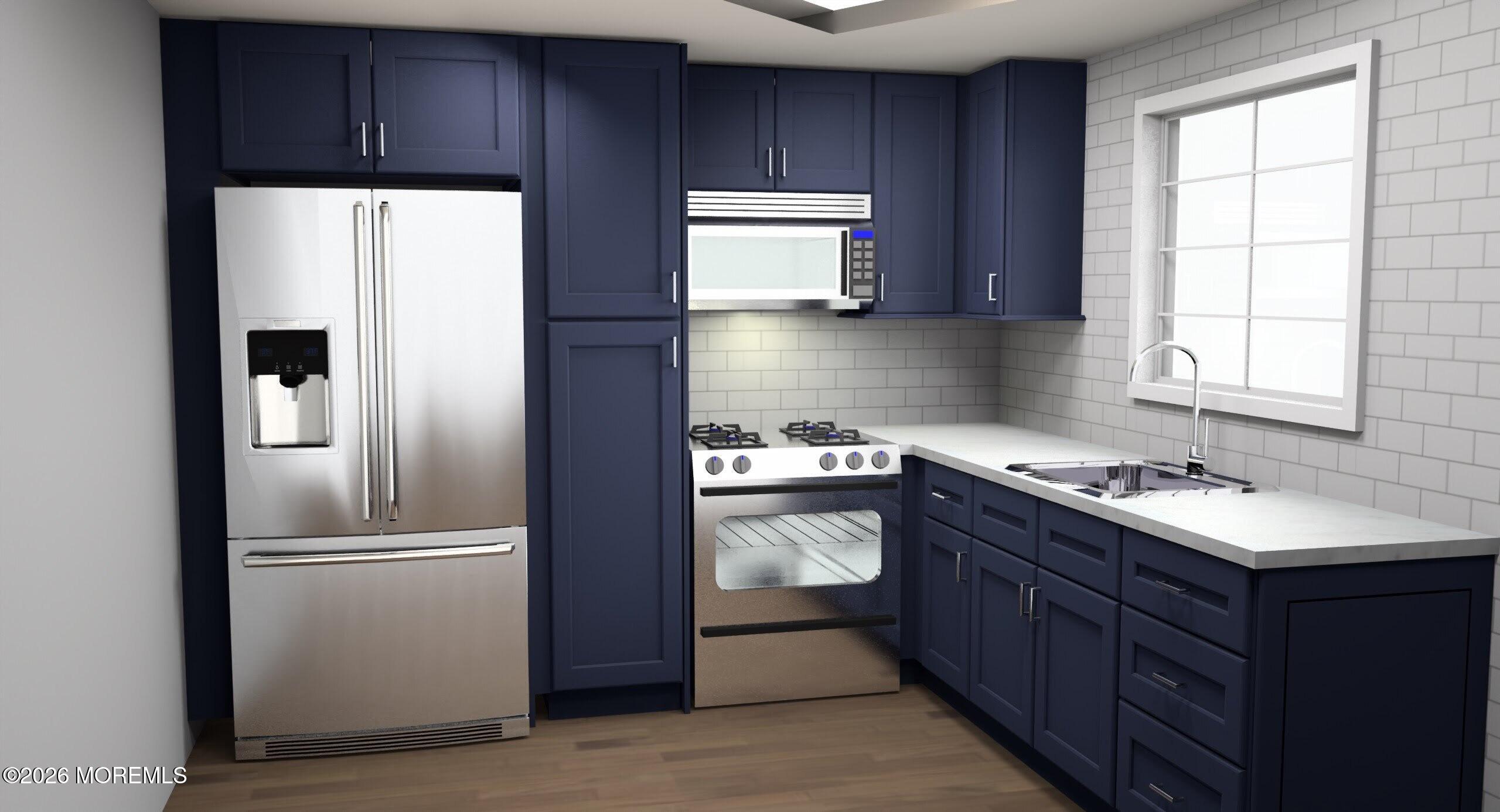 367 North Main Street Barnegat, NJ 08005 - Photo 2 of 12 a kitchen with stainless steel appliances granite countertop a refrigerator a sink a stove and wooden cabinets