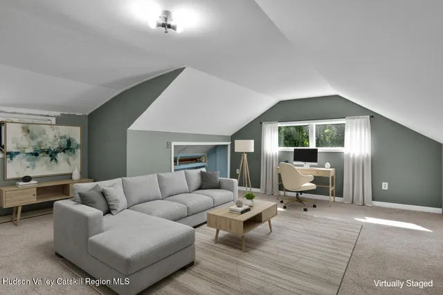 a view of outdoor space with trees all around