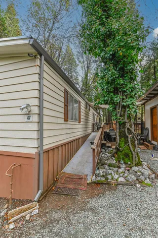 a view of an outdoor space with porch and patio