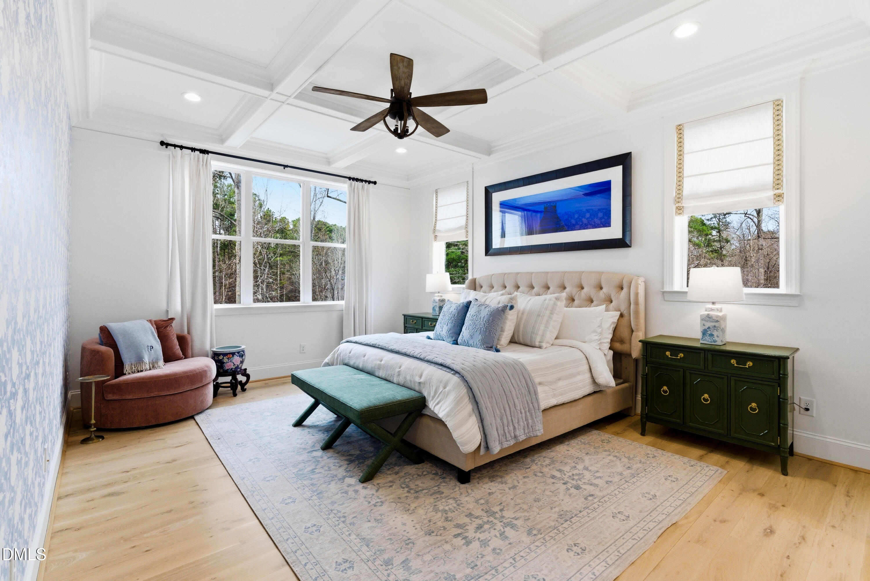1528 Eglantyne Court Raleigh, NC 27613 - Photo 38 of 99 a spacious bedroom with a bed and wooden floor