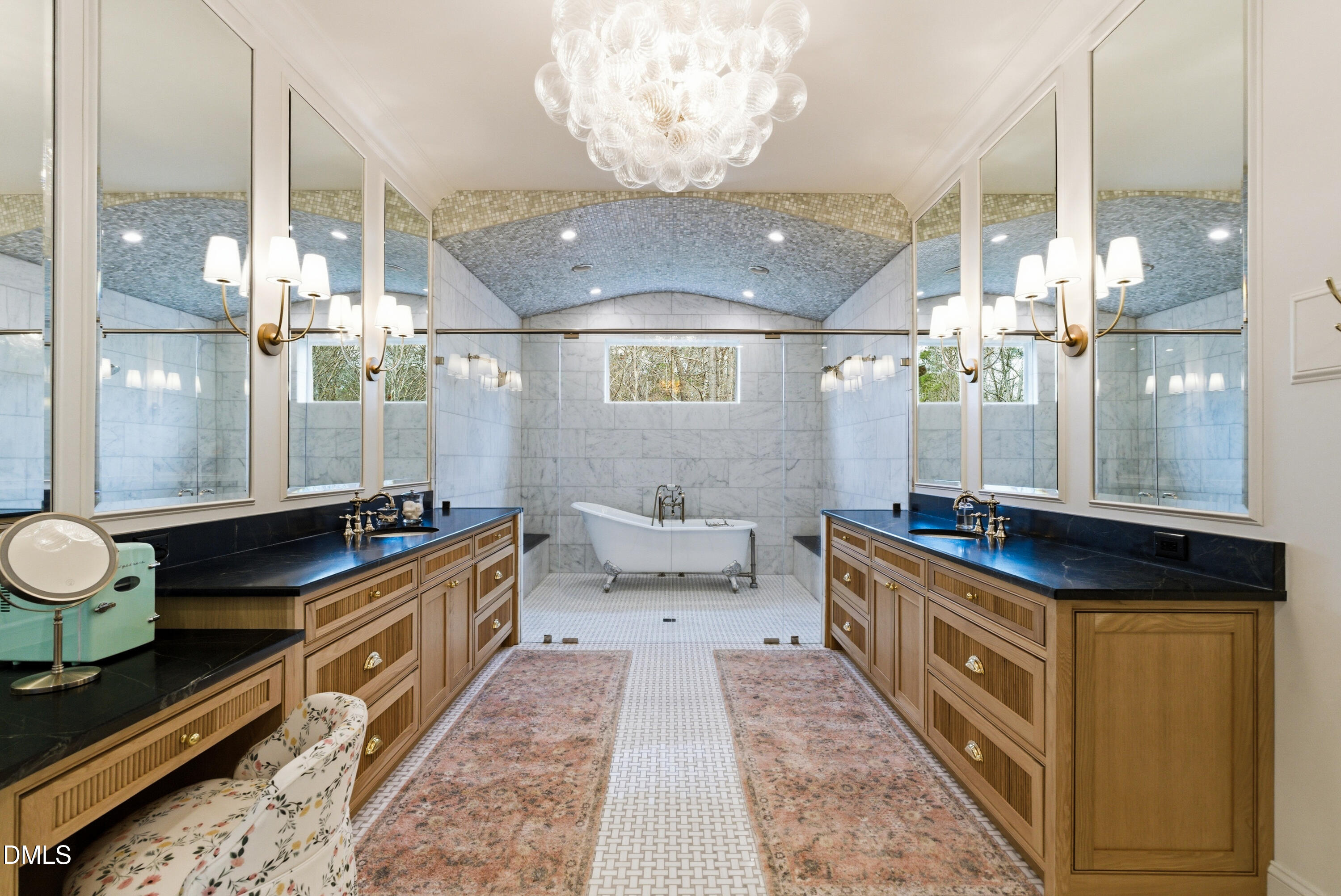 1528 Eglantyne Court Raleigh, NC 27613 - Photo 41 of 99 a bathroom with a double vanity sink and a mirror