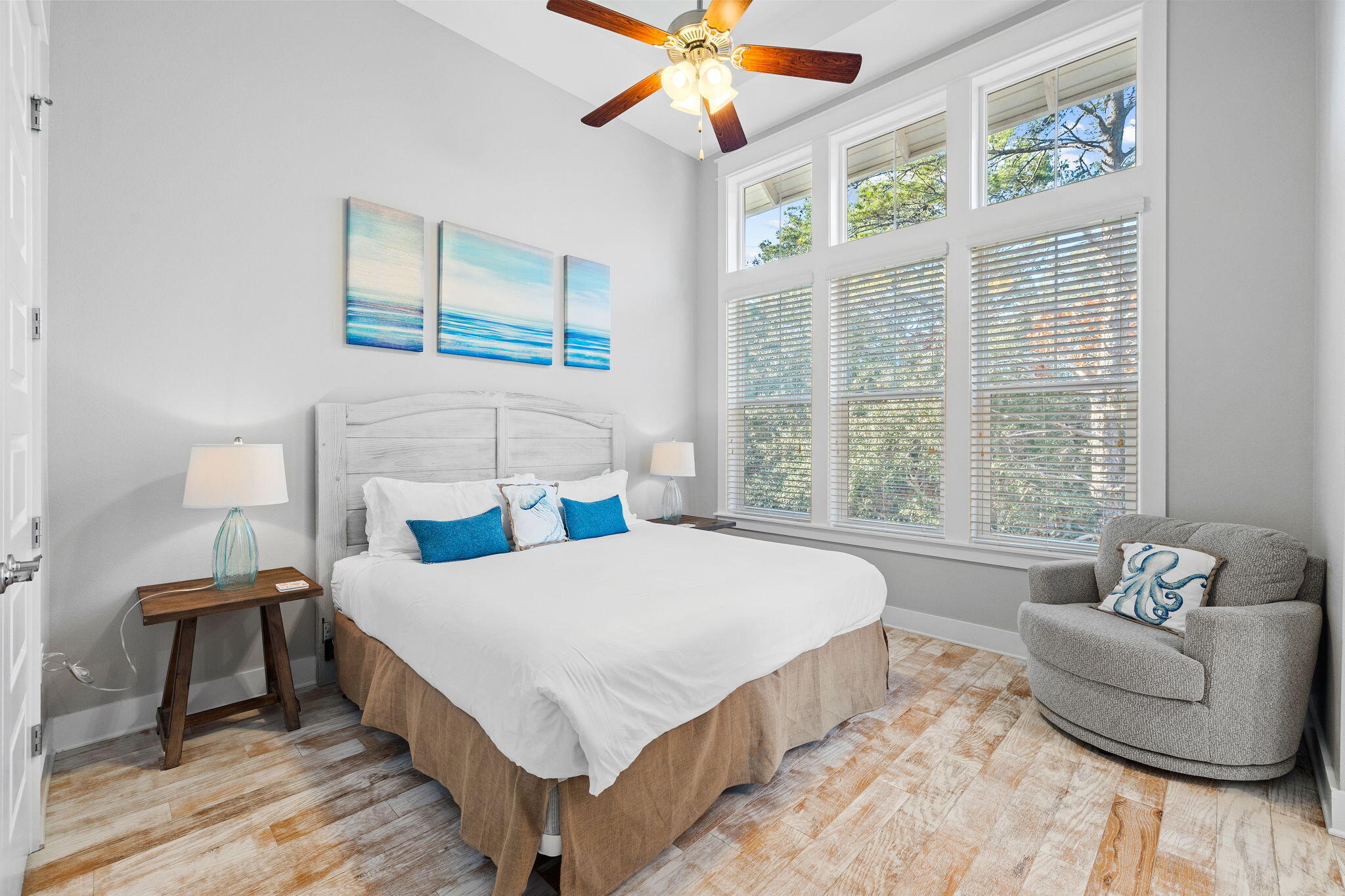 223 Milestone Dr Inlet Beach, Unit B Inlet Beach, FL 32461 - Photo 3 of 58 a bedroom with a bed and a couch