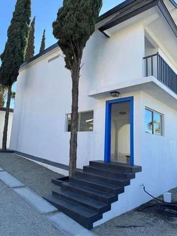 a front view of a house with entryway