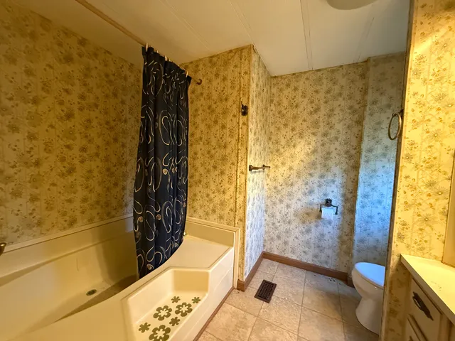 a bathroom with a shower