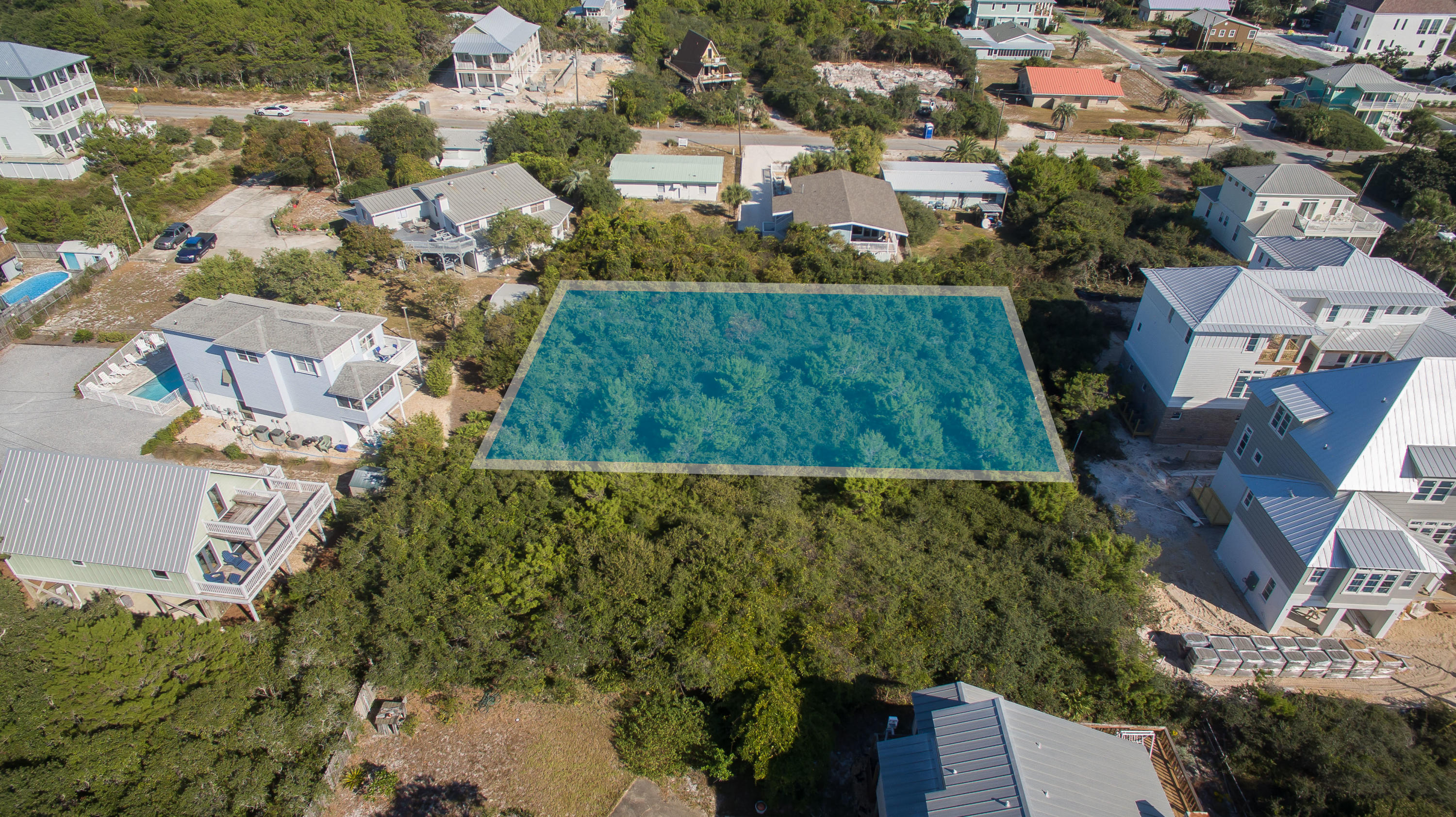 Lot 136 Pompano St Inlet Beach Inlet Beach, FL 32461 - Photo 7 of 17 an aerial view of a residential houses with outdoor space