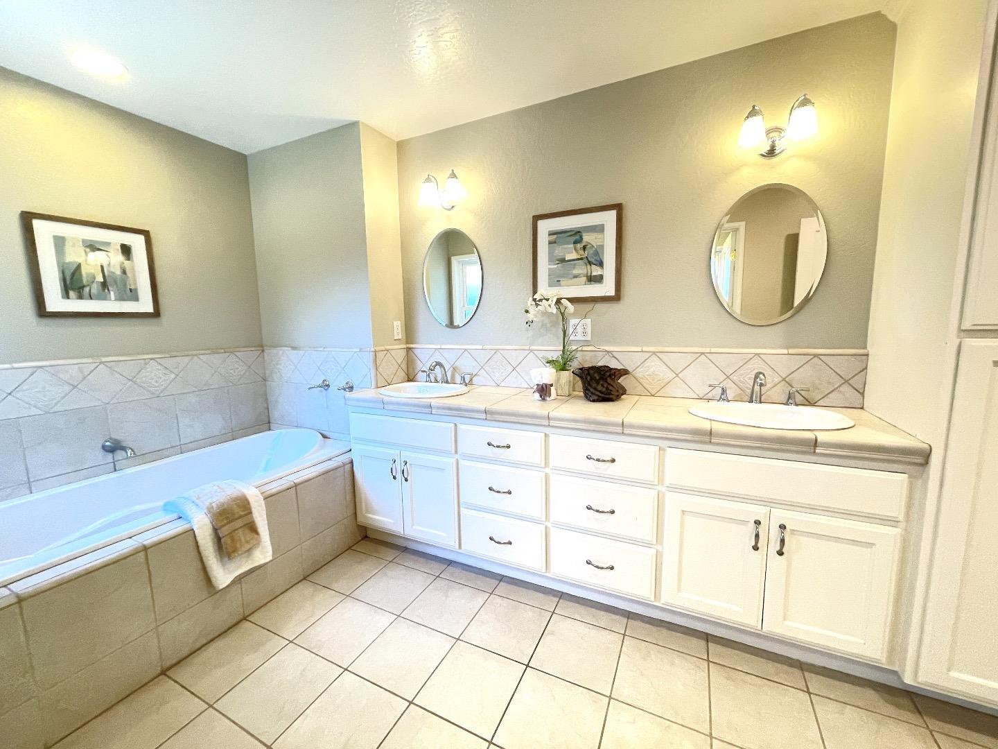 2516 Bailey Avenue San Jose, CA 95128 - Photo 20 of 54 a bathroom with a double vanity sink mirror and bathtub