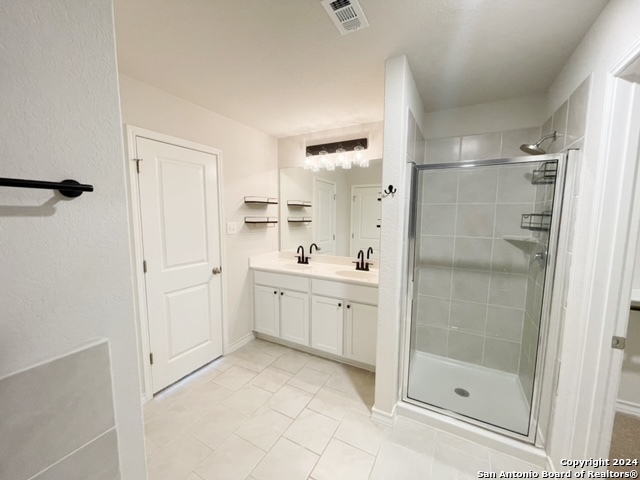 5015 Dancing Gopher San Antonio, TX 78261 - Photo 12 of 43 a bathroom with a shower sink and mirror