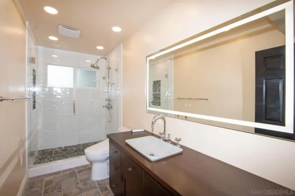 a bathroom with a shower