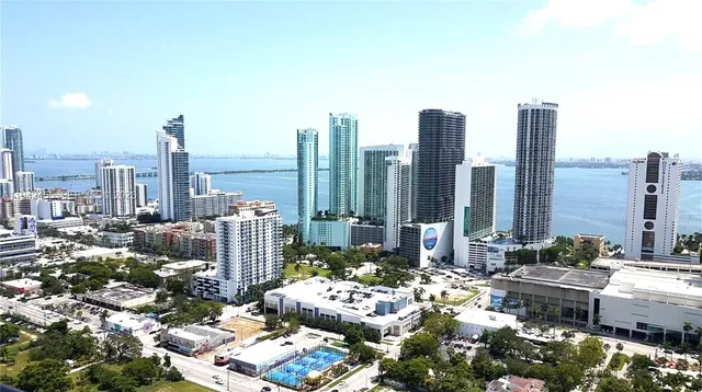 a view of city and patio
