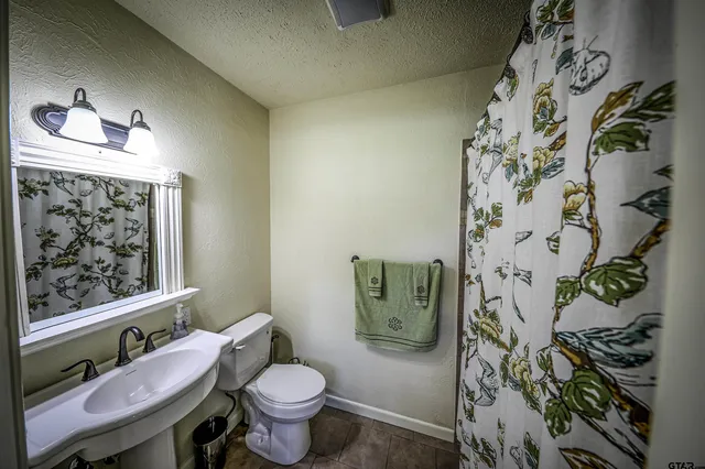 a bathroom with a toilet and a sink