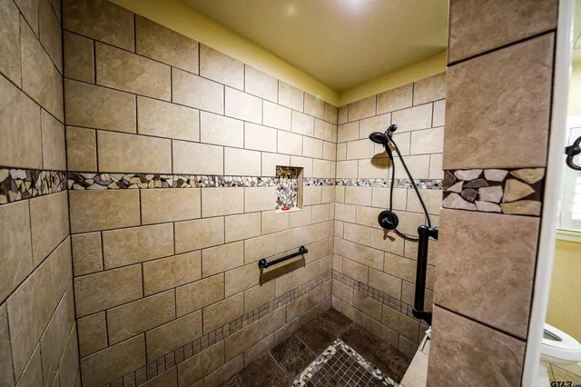 a bathroom with a shower