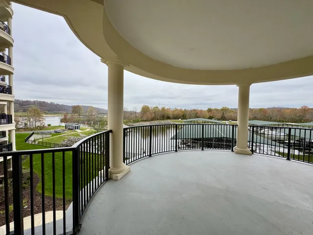 a view of a lake from a balcony