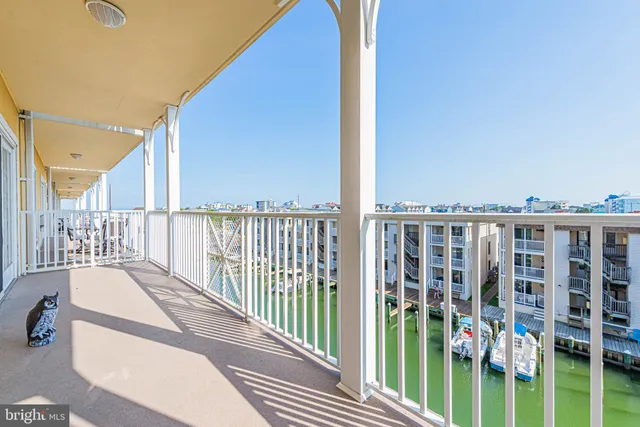 a view of a balcony with couches