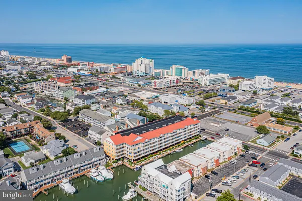 a city view with tall buildings