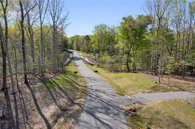 a view of a yard with trees