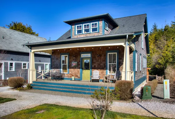 a house view with a garden space