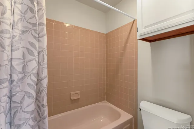 a bathroom with a toilet and a bathtub