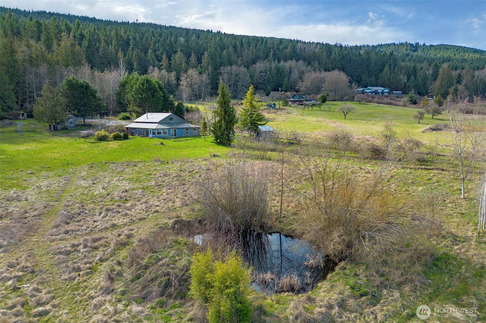 1515 Olson Road Sequim, WA 98382 - Photo 32 of 40 a view of a swimming pool and a yard